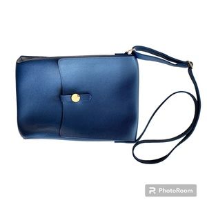 Blue Leather Crossbody satchel